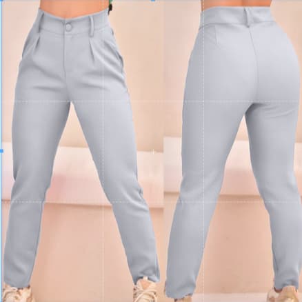 Calça Alfaiataria Plus Size feminina Elegante Casual estilosa Cintura alta