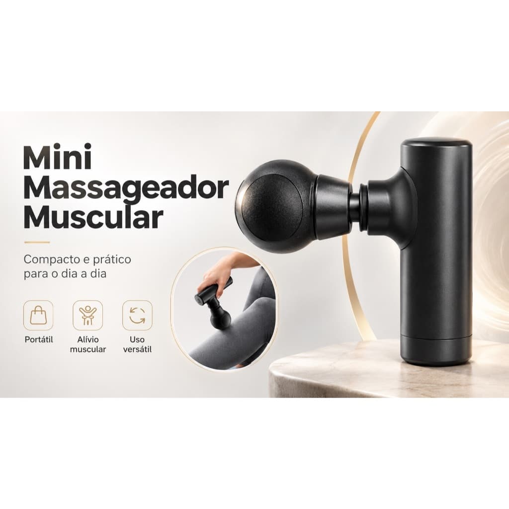 Mini Massageador Portátil para Pernas, Braços, Ombros e Costas – Compacto e Leve