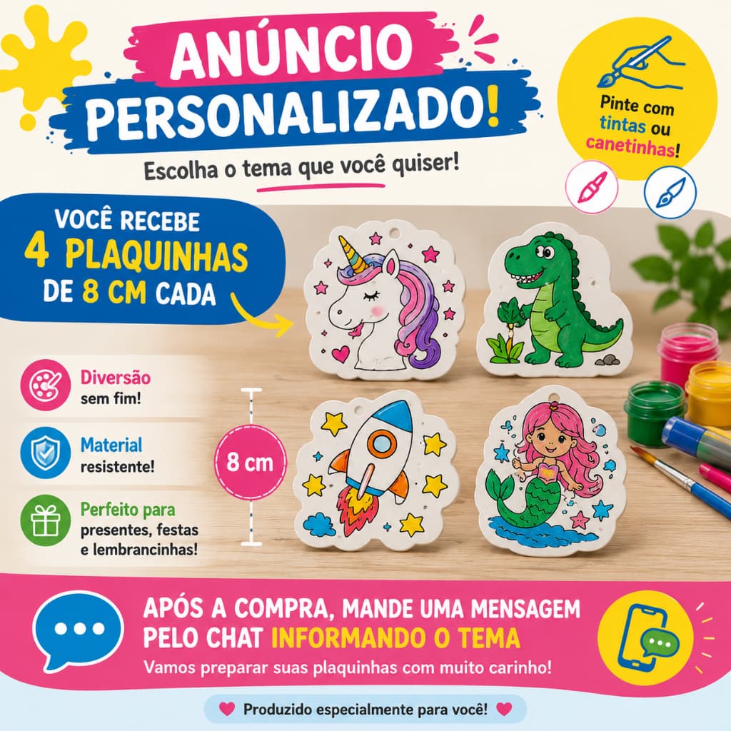Plaquinhas de pinturas VARIOS TEMAS LEMBRANCINHAS,ANIVERSARIOS,FESTAS