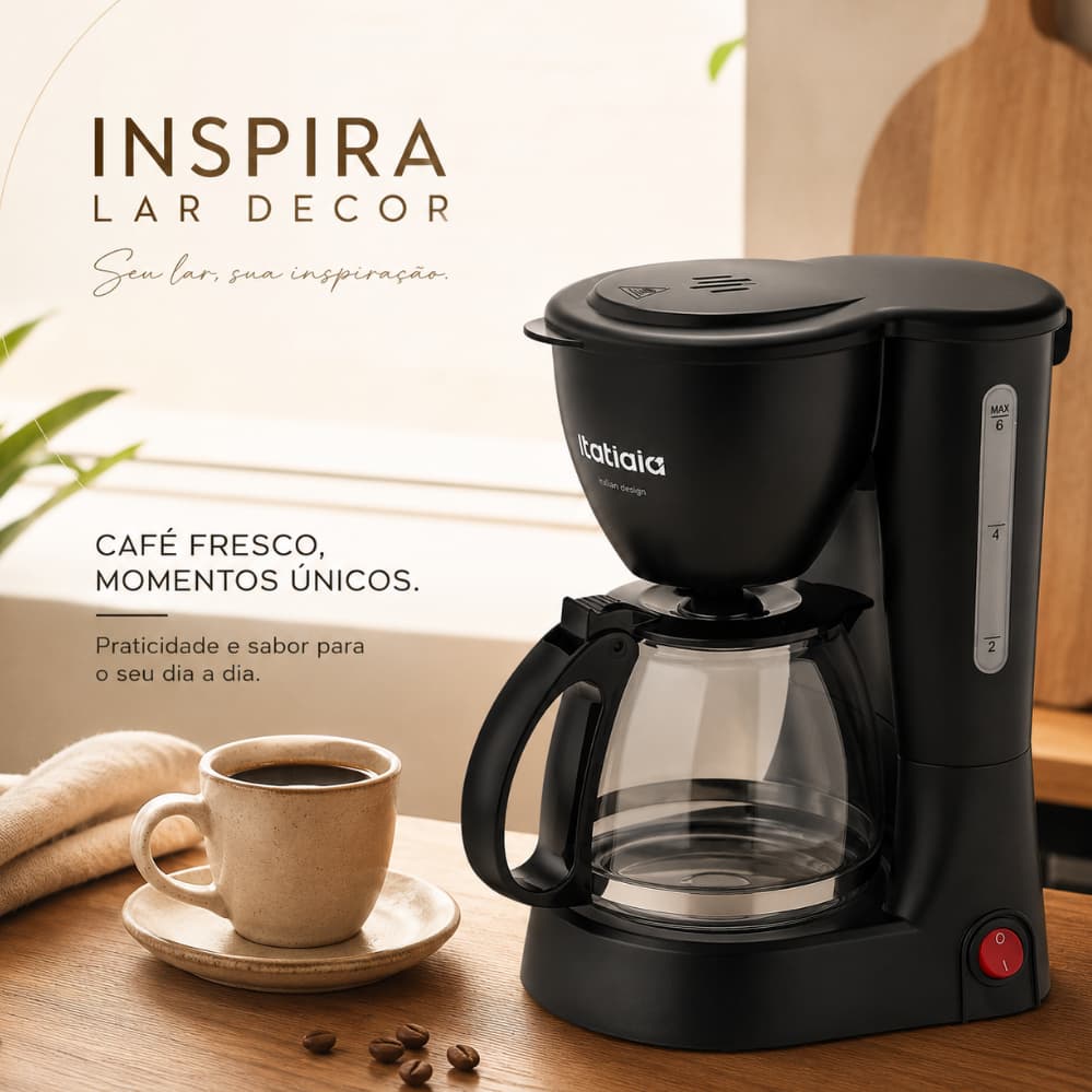 Cafeteira 30 Xícaras 220V Itatiaia Elétrica com Jarra de Vidro, Filtro Permanente e Base Aquecedora