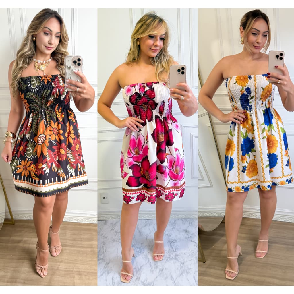 Vestido femenino curto estampado