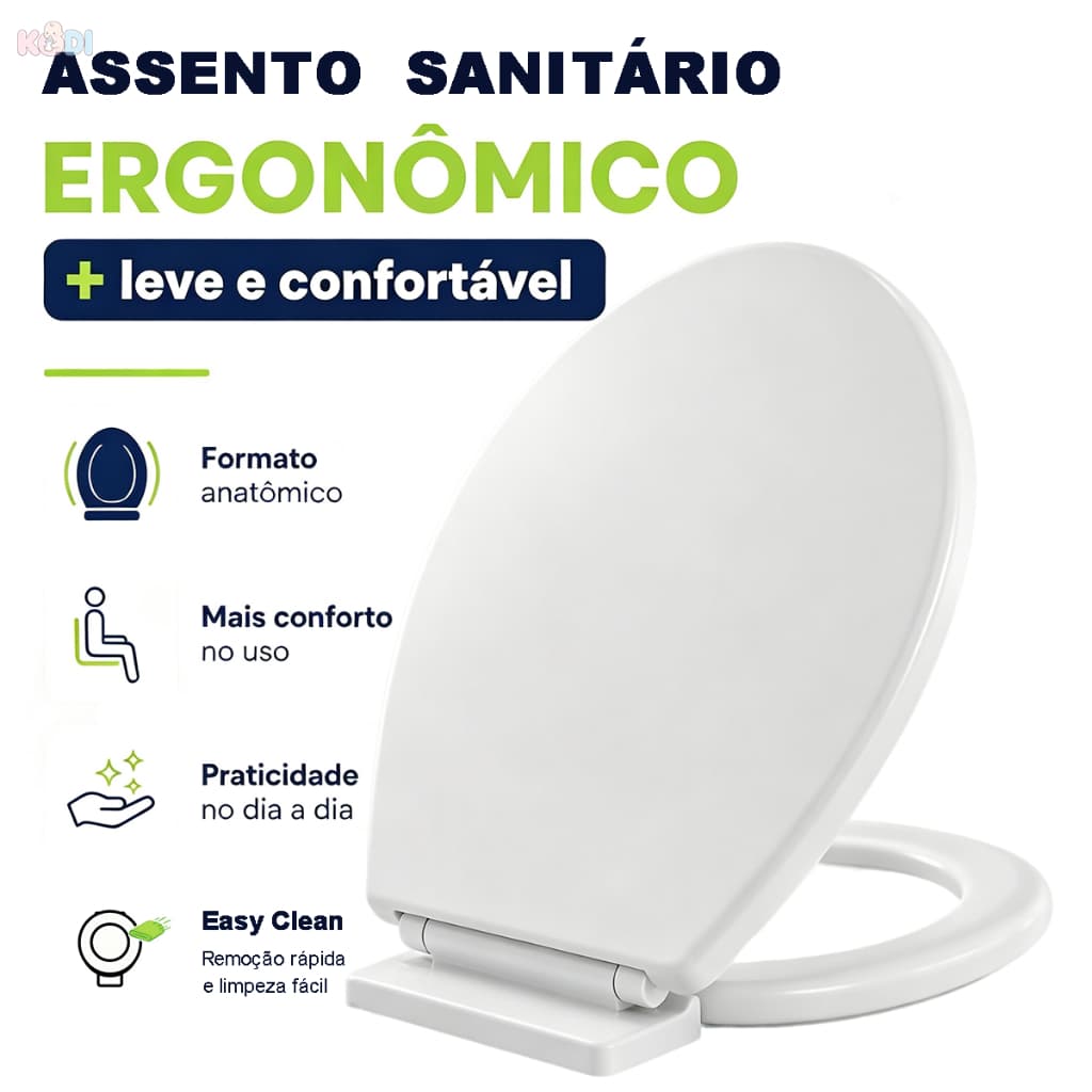 Assento Sanitário Soft Close Tampa de Vaso Tábua  Formato oval  Amortecedor Fechamento Suave -K7