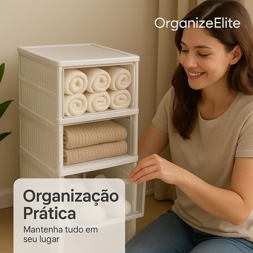 Armário Dobrável Multiuso Compacto Organizador Prático Branco