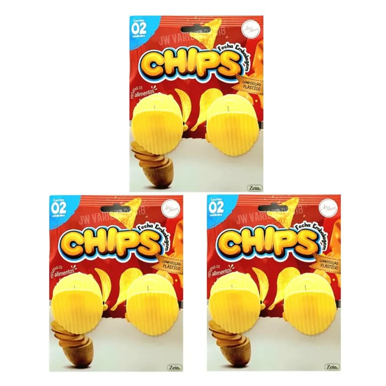 Kit 6 Prendedores Clips De Batata Chips