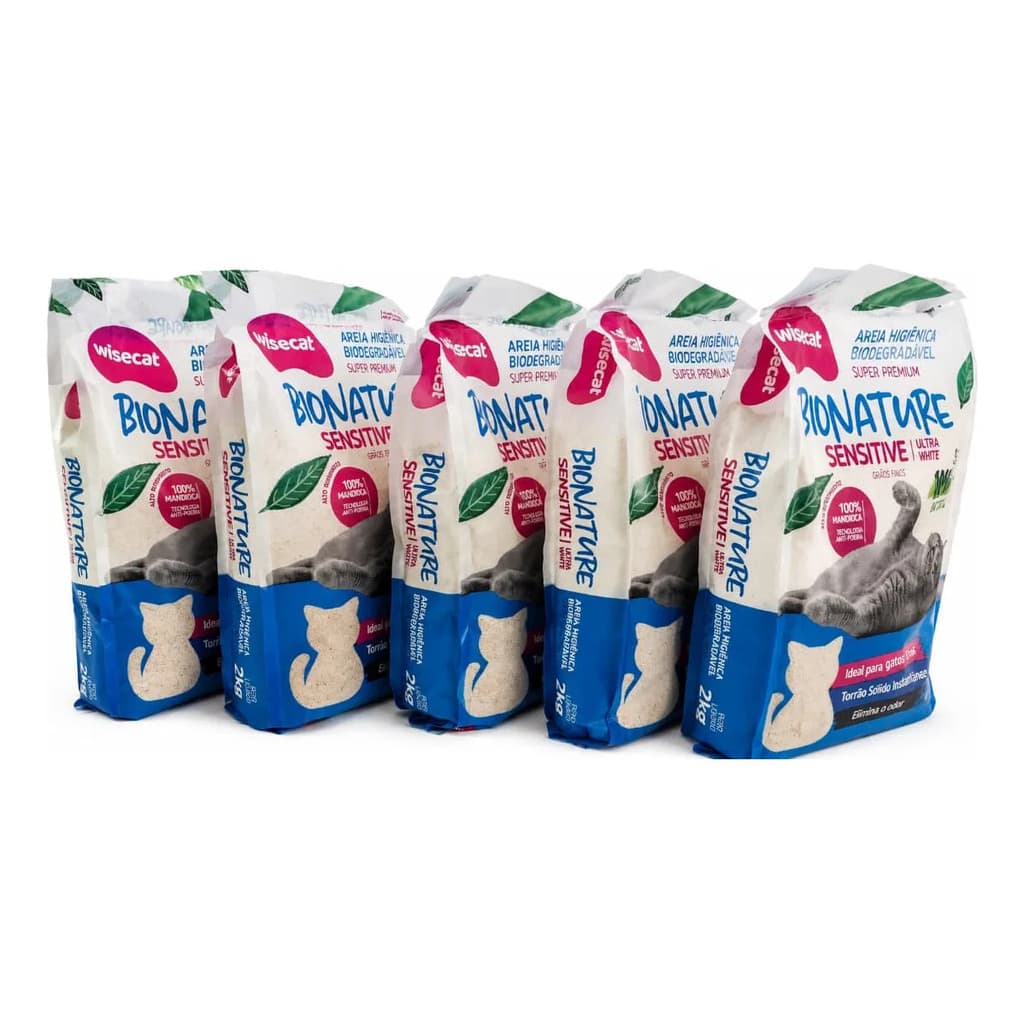 Kit 5 Areia Bionature Sensitive Fina 2 Kg