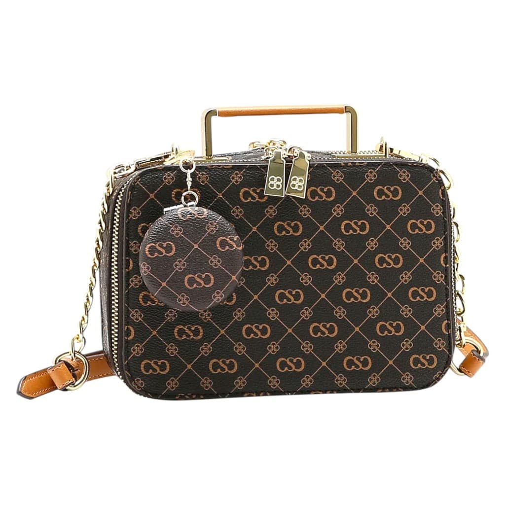Bolsa Feminina Chenson Oficial Transversal 2 Divisões Alça Corrente Chaveiro Ursinho Estilo Elegante