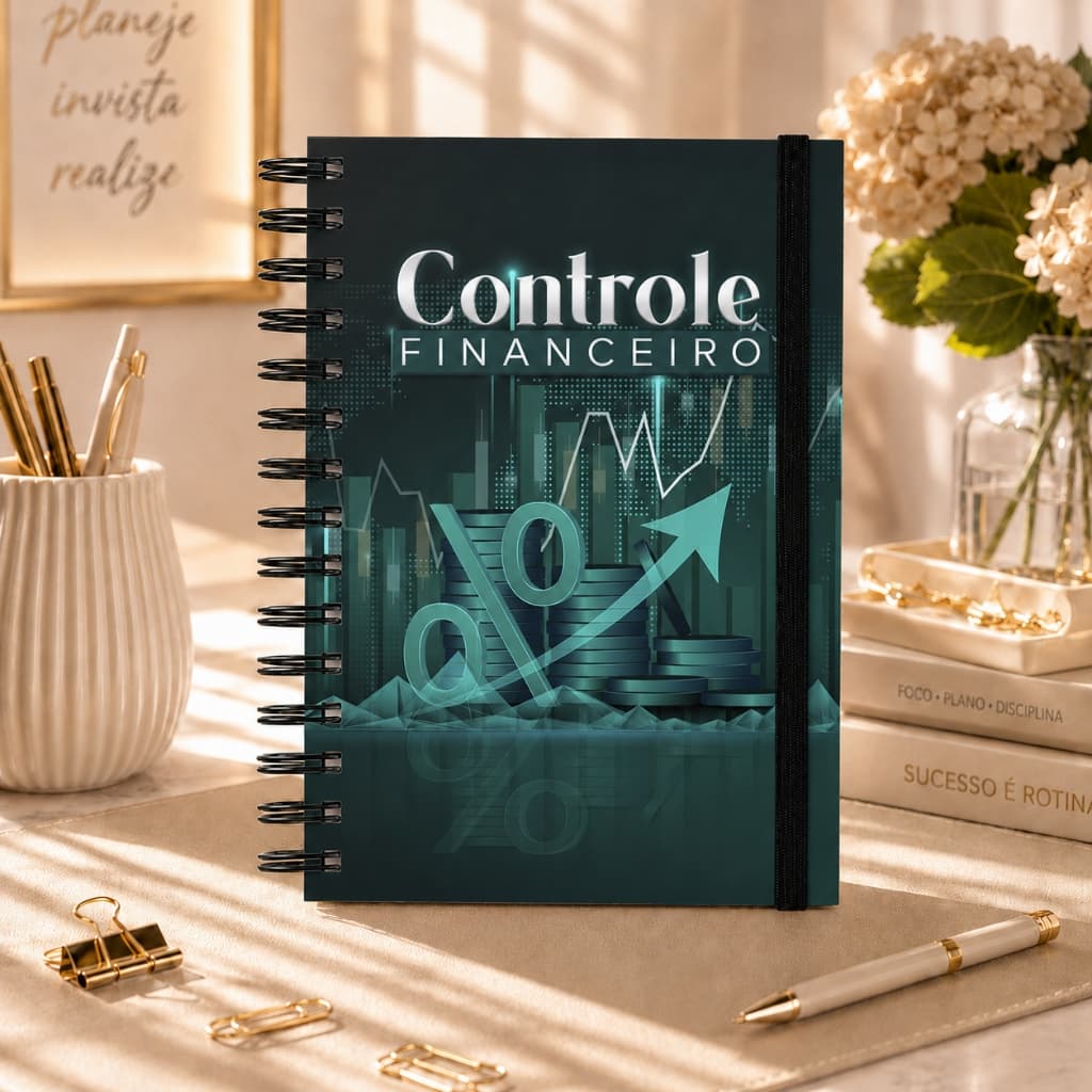 Caderneta Controle Financeiro Caderno Anotações Minhas Finanças Meus Ganhos Organização Capa Dura