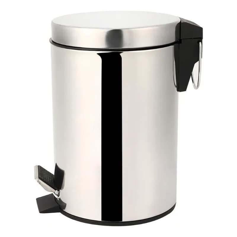 Lixeira Inox 12L com Pedal e Balde Removível Cesto de Lixo para Cozinha Banheiro Escritório - Talberg