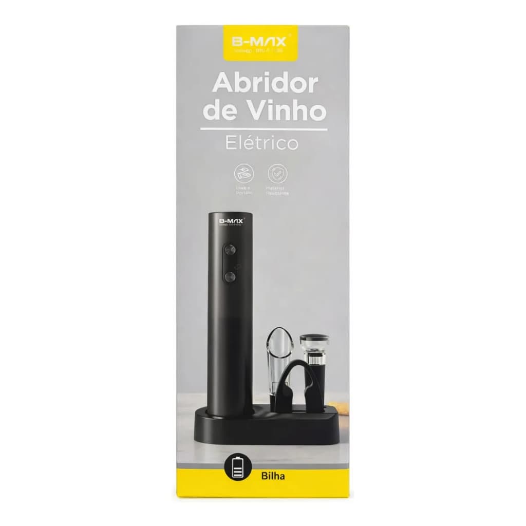 Abridor De Vinho Automático Saca Rolhas Elétrico