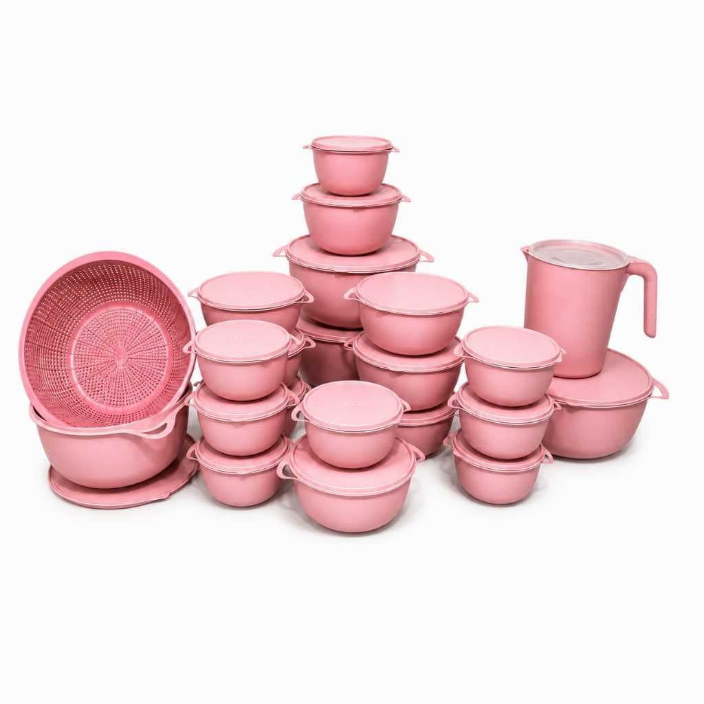 KIT BOWL 22 PEÇAS - 20 POTES + 1 JARRA + 1 LAVA TUDO - Livre de BPA - FREEZER - MICROONDAS