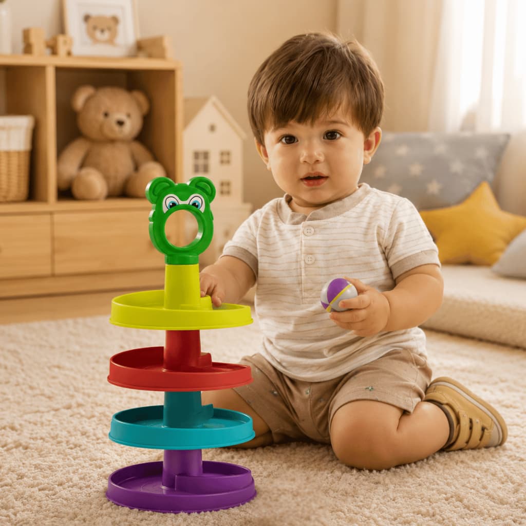 Brinquedo Educativo Infantil Escorrega Ball Bebe Bolinha Escorregador Espiral Colorida Criança