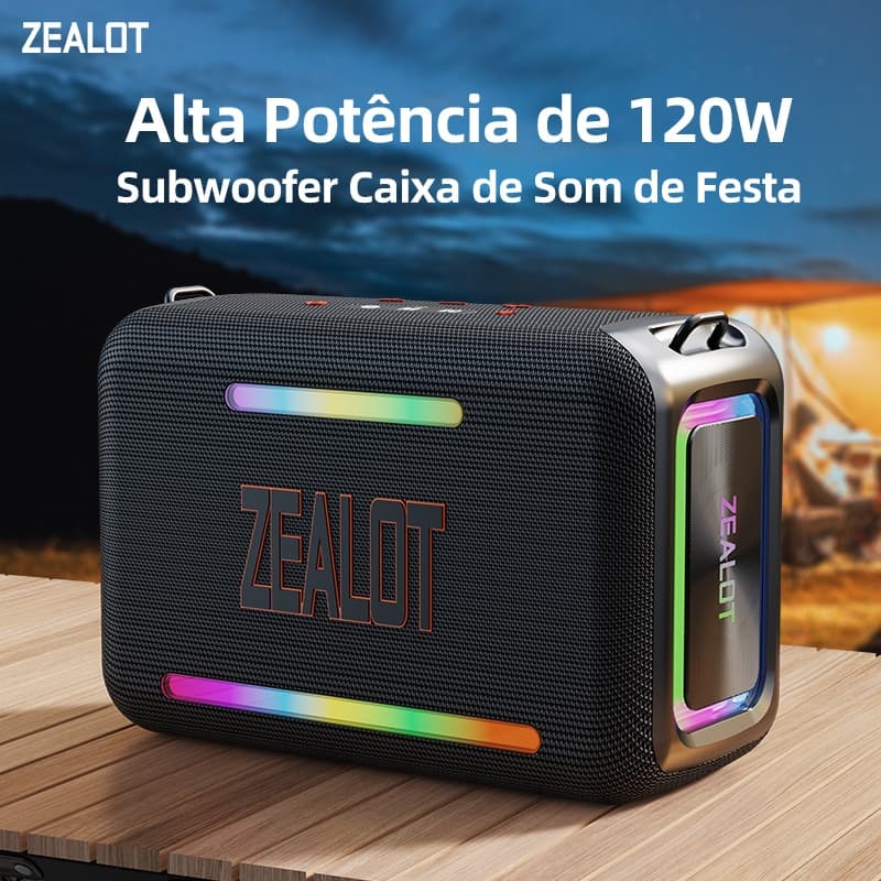 ZEALOT S95 Caixa de Som Sem Fio Resistente Água IPX6 Carregamento Rápido PD QC Bateria Externa Modo Karaokê