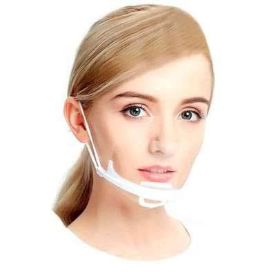 Kit 2  Máscara Acrílica Semi Facial Reutilizavel rosto higiene