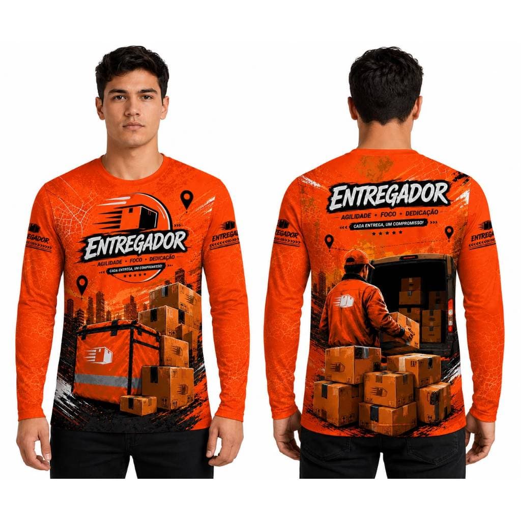 Camisa Camiseta Entregador Manga Longa uniforme camisa para trabalho