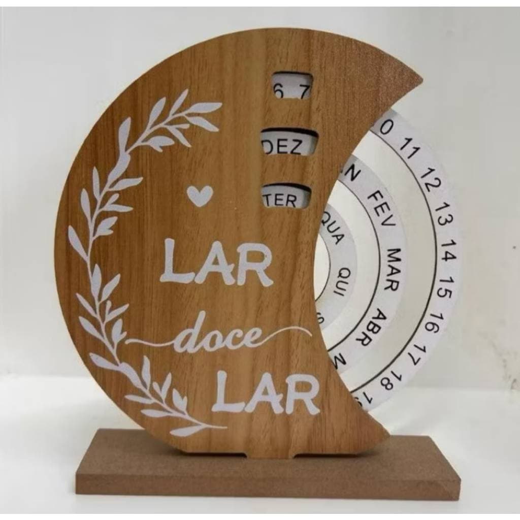 Calendário de mdf Circular Decoração lar doce lar Lar Casa Barato Premium