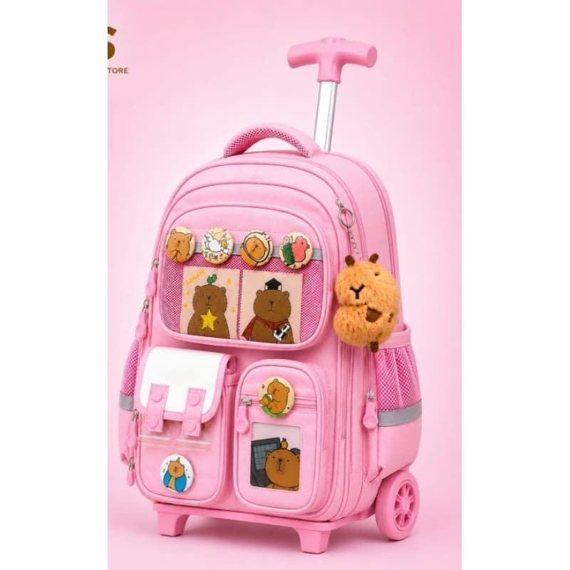 Mochila rodinha capivara bolsa escolar