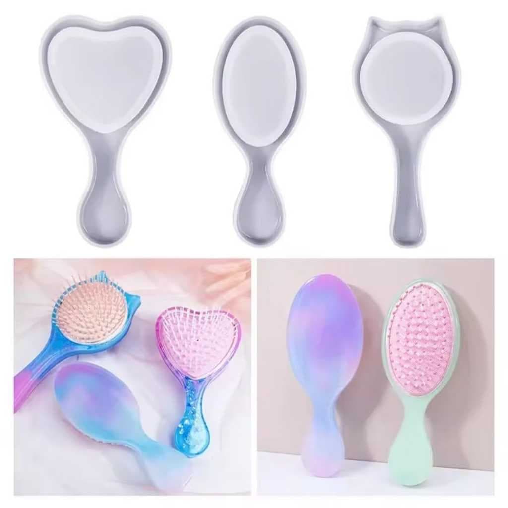 Molde Silicone Escova de Cabelo / Molde para Resina Epóxi