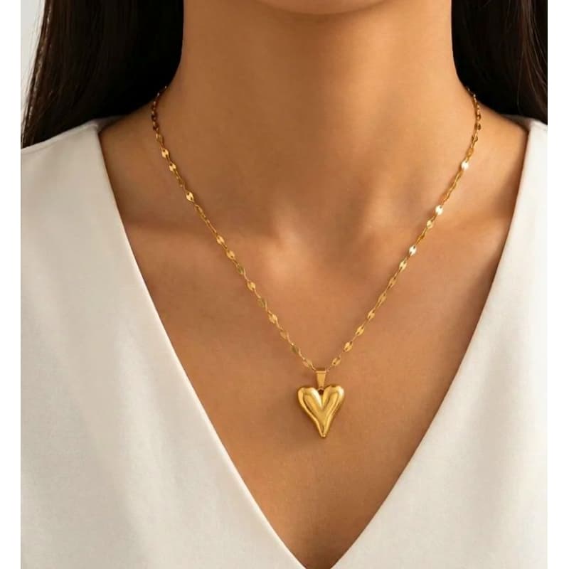 Choker elo Bailarina com Pingente Coração Aço Inoxidável.