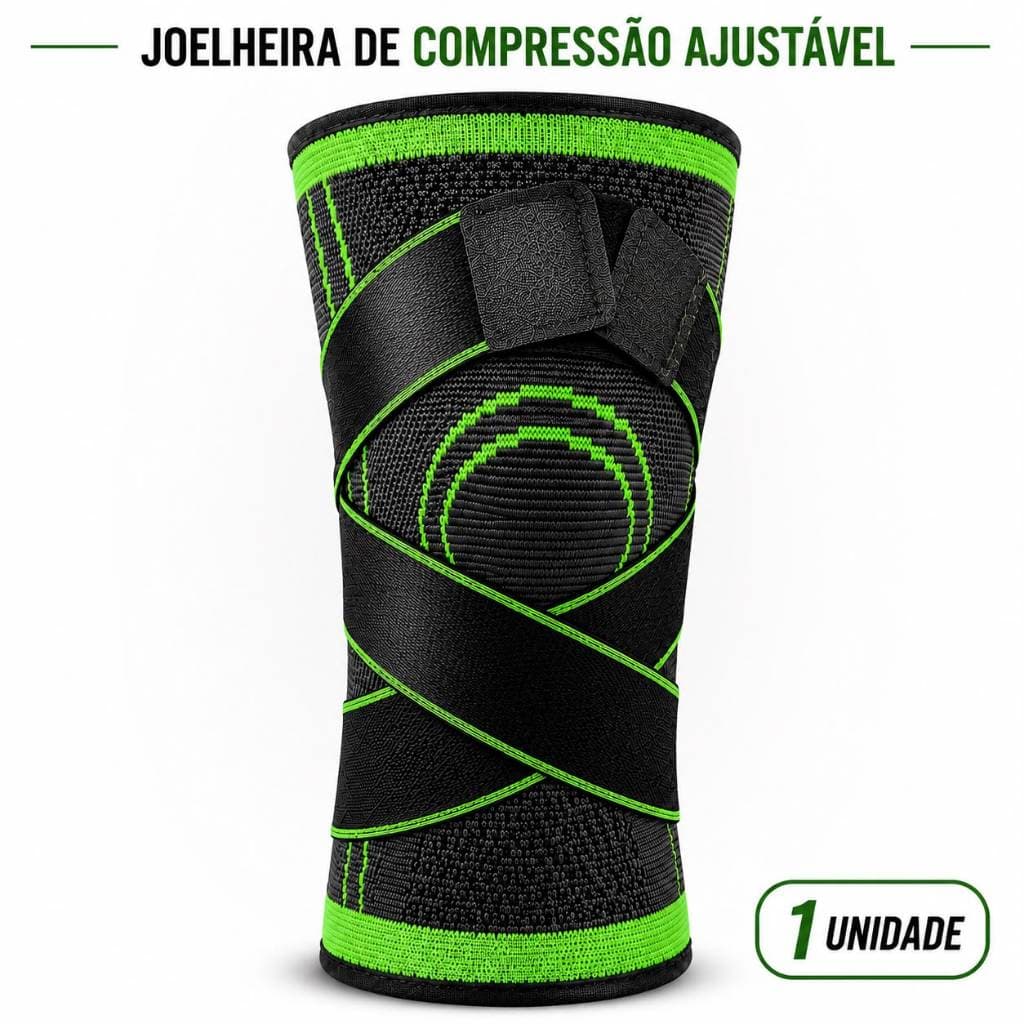 Joelheira de Compressão Ajustável com Faixas Cruzadas Suporte para Joelho Esporte Tamanho Único