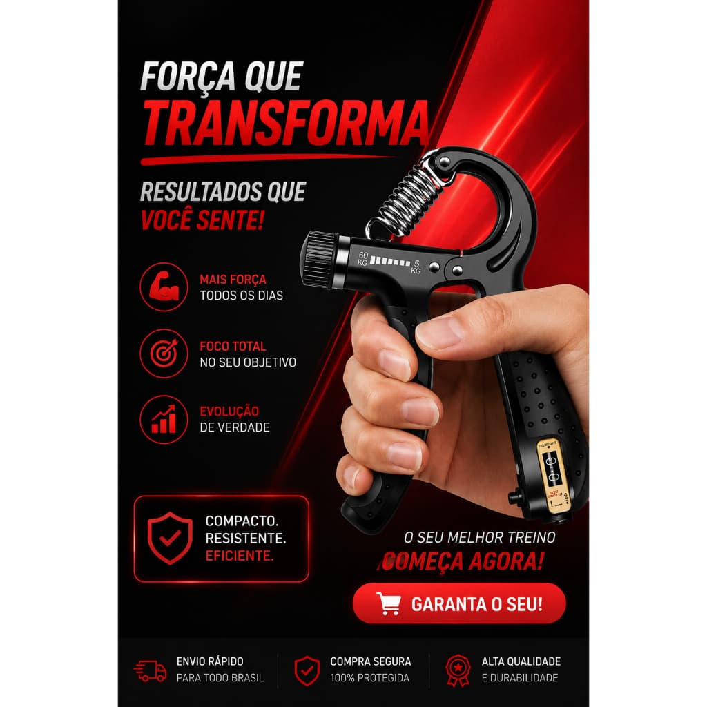 Hand Grip Flexor De Punho Com Mola Ajustável Antebraço Mãos