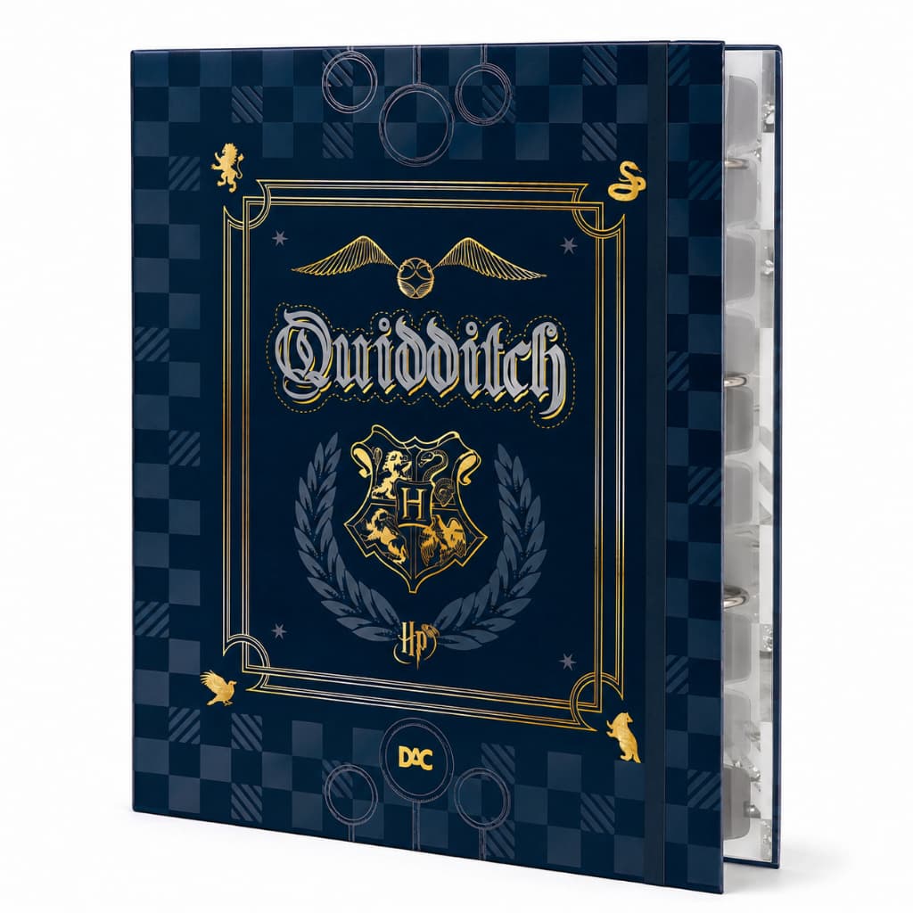 Fichário Harry Potter Quidditch Quadribol Universitário Com Elástico E 48 Folhas 10 Divisórias