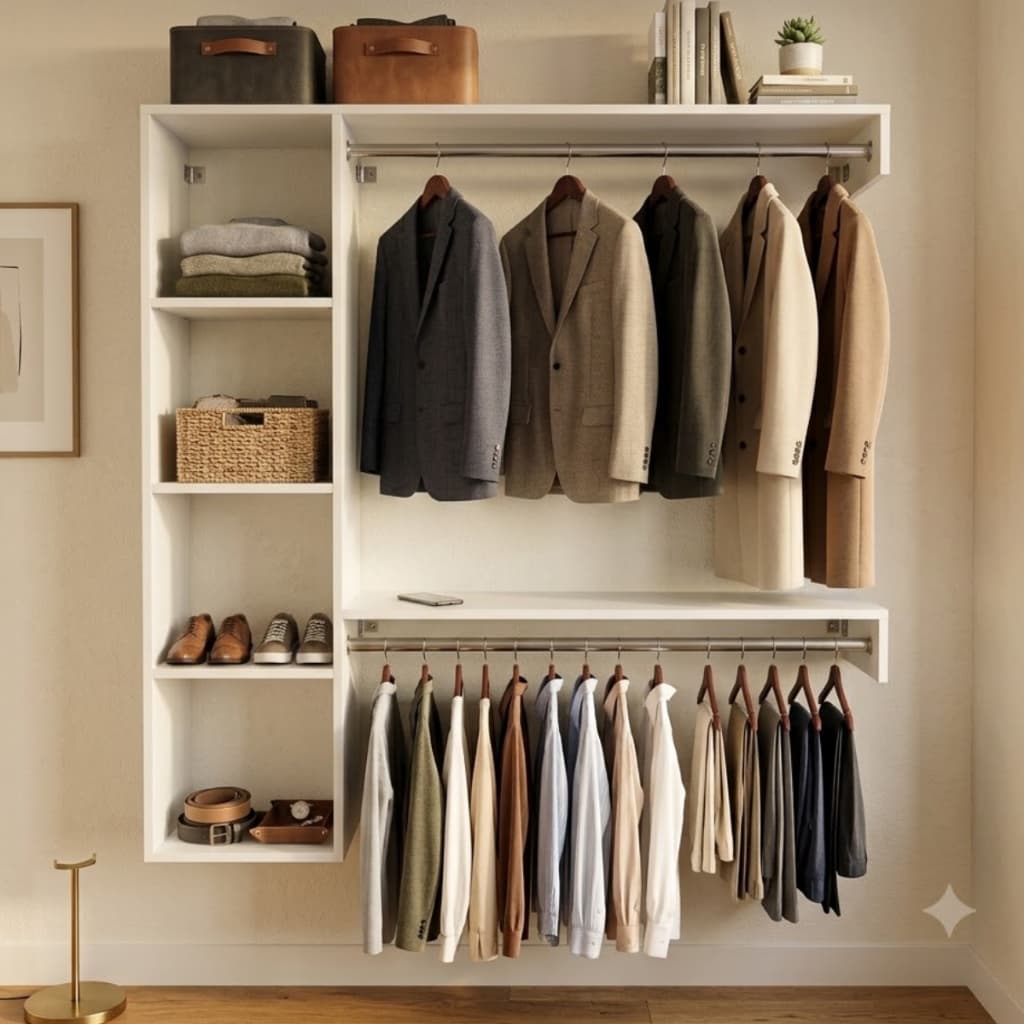 Arara Para Roupas Parede Cabideiro Closet Suspenso Casa Loja Branco