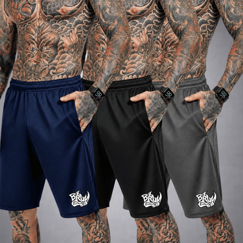 Kit 3 Bermudas Masculinas Para Treino Academia Corrida Lazer Short Esportivo Chimpa