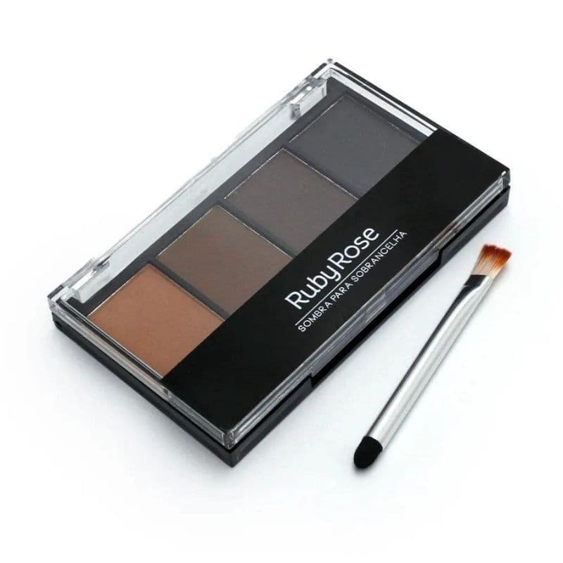 Paleta para Sobrancelhas Ruby Rose com Espelho e Pincel – Acabamento Natural - Sombra - Maquiagem