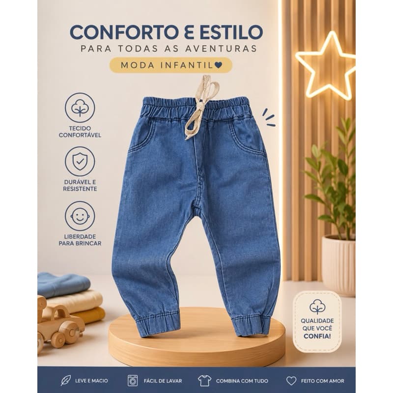Calça Jeans Bebê Feminina Estilosa e confortável P ao GG
