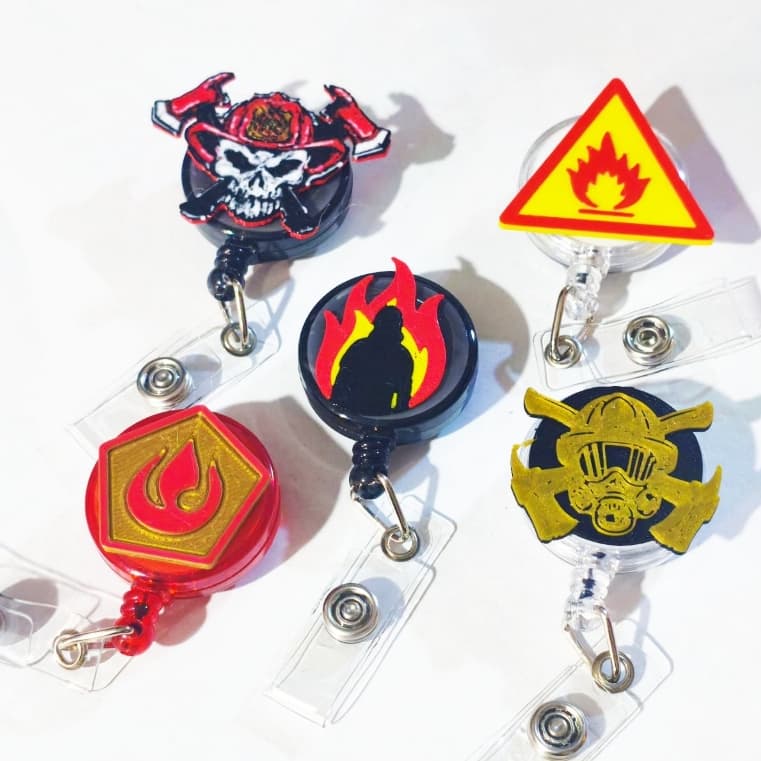Porta Crachá Retrátil Personalizado Bombeiros Fogo