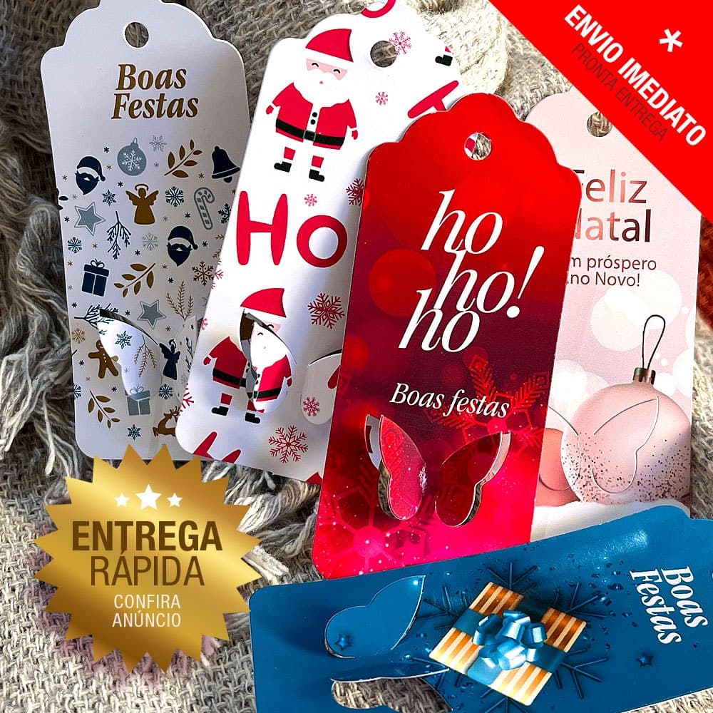 100 Cartoes TAG FELIZ NATAL e PROSPERO ANO NOVO Dia das Mães FESTAS Ideal Lojas e Negocios Brinde e Mimo