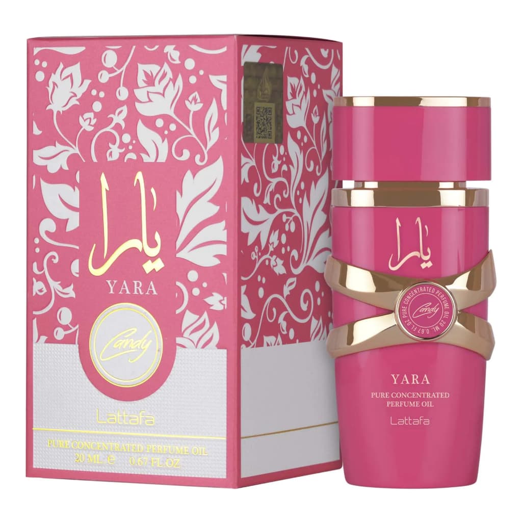 Perfume Arabe Feminino Lattafa Yara Candy Original 30ml Eau de Parfum Frasco Pequeno, Portátil Para Qualquer Evento