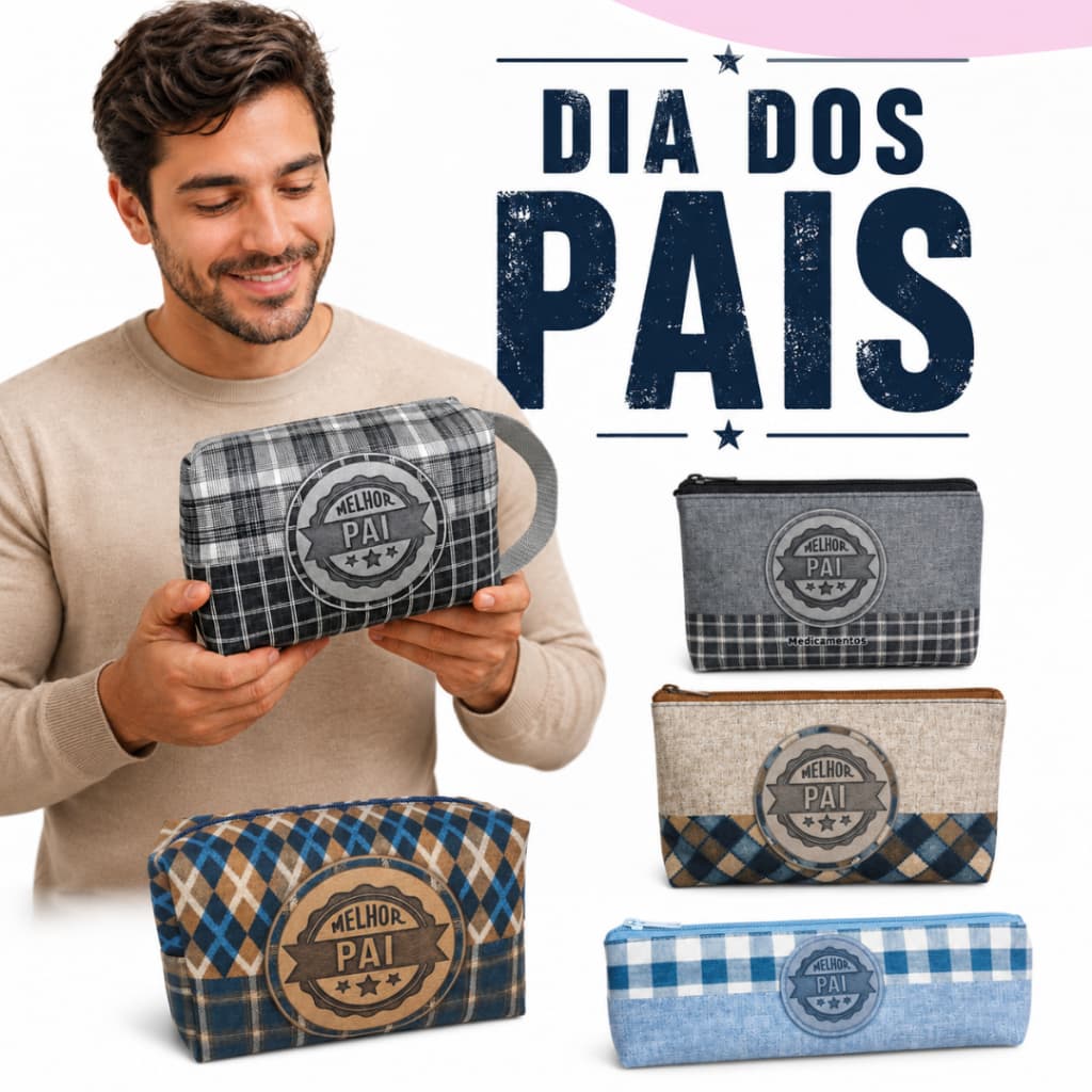 Presente Dia dos Pais Personalizada | Necessarie | Estojo Masculino | Porta higiene Masculino Pai