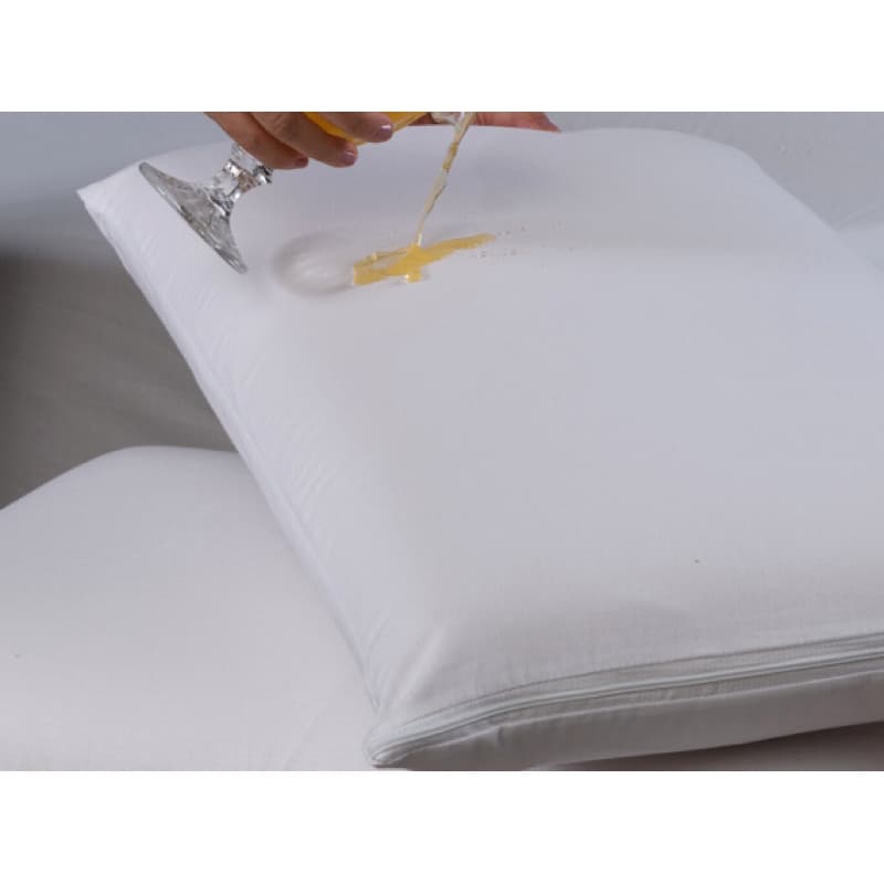 Capa Protetora Impermeável Para Travesseiro 1 Peça 70cm x 50cm 100% Algodão Percal 180 Fios Com Zíper Branco