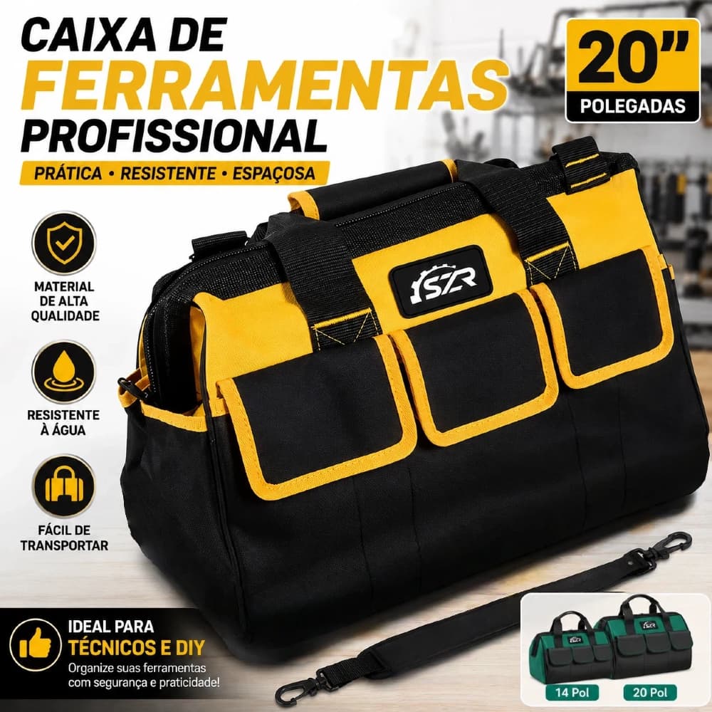 14/20 Polegadas Caixa de Ferramentas Profissional - Bolsa de Armazenamento Multiuso para Ferramentas