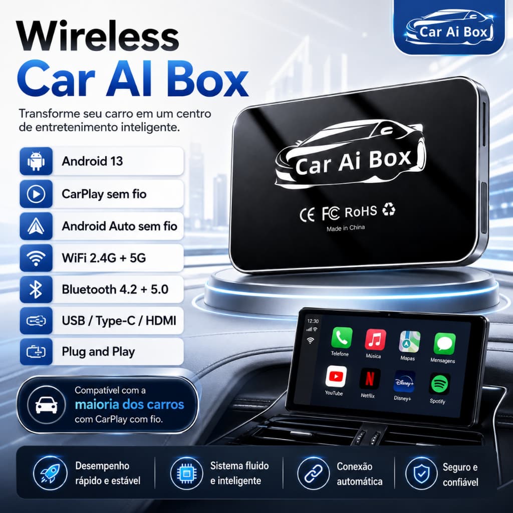 CarPlay Ai Box Carplay Android system box dual-band smart car interconnect HDMI AI box CarPlay box