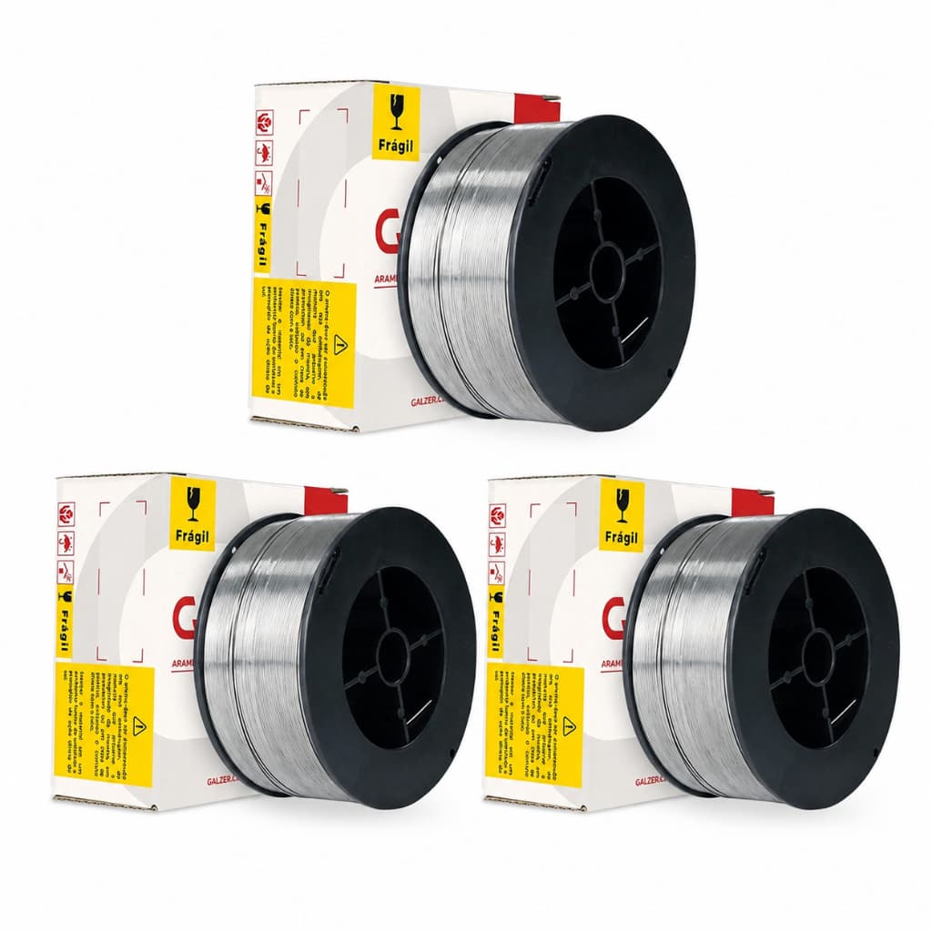 Kit 3 Arame Para Solda Tubular MIG 1.0mm 1Kg Uso Sem Gás E71T-SG