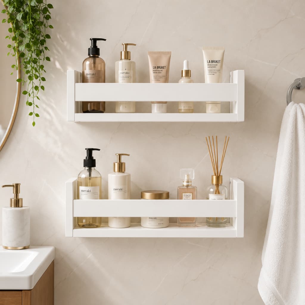 Nicho Banheiro Suspenso MDF Branco Organizador Multiuso Decorativo