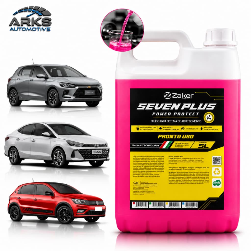 Aditivo Anticorrosivo Pronto Uso Automotivo Radiador Zaker Rosa 5L Vw Fiat Honda