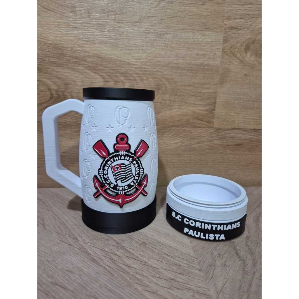 Porta lata com petisqueira Corinthians ...bora torcer com estilo