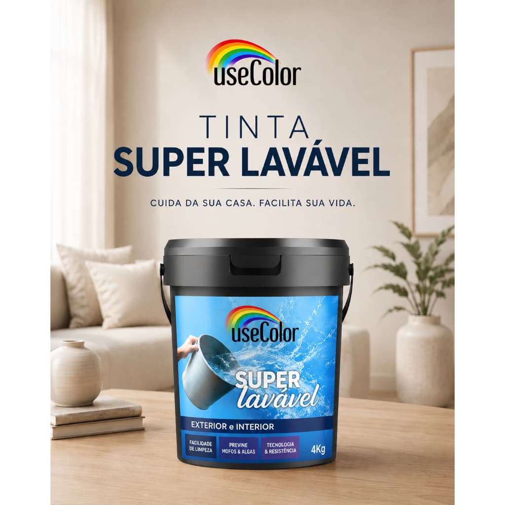 Tinta Super Lavável 4kg - Usecolor Sempre Limpo  Fácil de Limpar  Limpável Premium