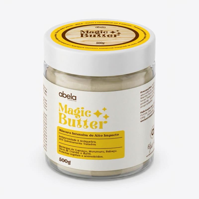 Manteiga  Magic Butter Abela 500g - Nutrição Profunda e Redução de Pontas Duplas