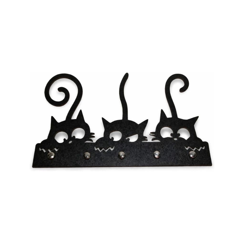 Porta Chaves Chaveiro Parede Gatos MDF Cinco Pinos Organizador Multiuso Decorativo Entrada Casa