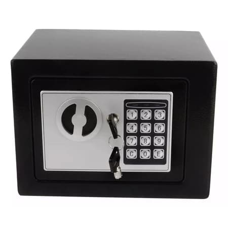 Cofre Eletrônico Digital Em Aço Teclado Senha + 2 Chaves Resistente Anti-Furto, pra parede , discreto
