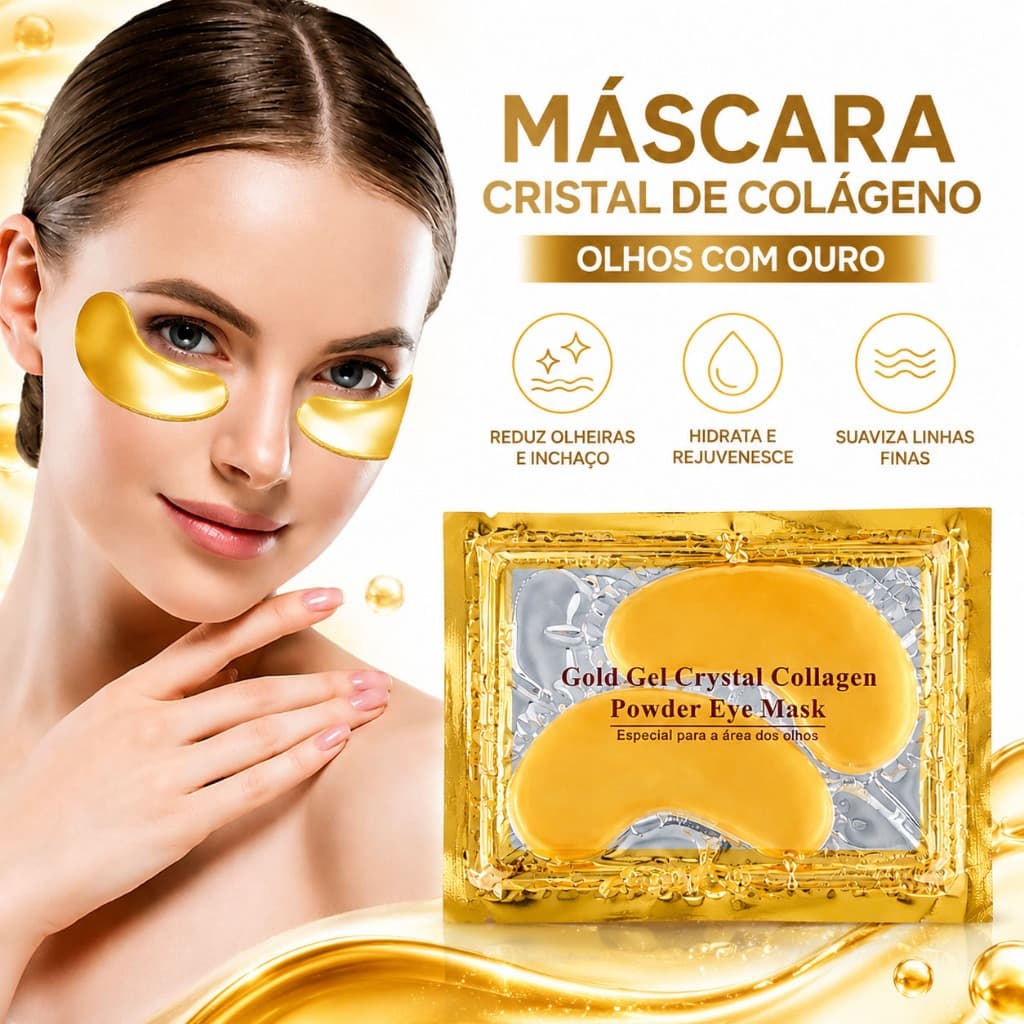 Kit Máscaras Colágeno Trata Olheiras Adesivo Antirrugas Gel Pads Skin Care Tratamento Olhos