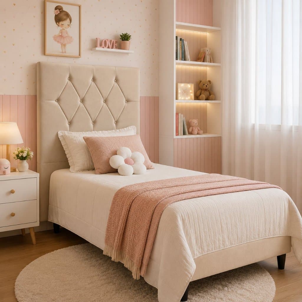 Cabeceira de Cama Varias Cores - Cabeceira Estofada Tecido Veludo com Pés de Apoio