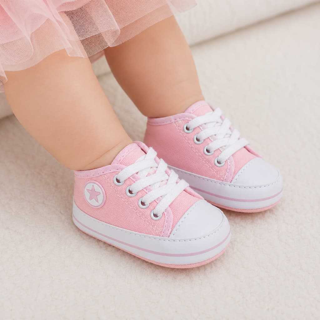 Tênis Bebê  Feminino com Palmilha Macia e Confortável Para Menina N° 13 ao 18