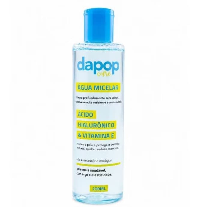 Água Micelar Dapop Care – Ácido Hialurônico & Vitamina E (200 ml)