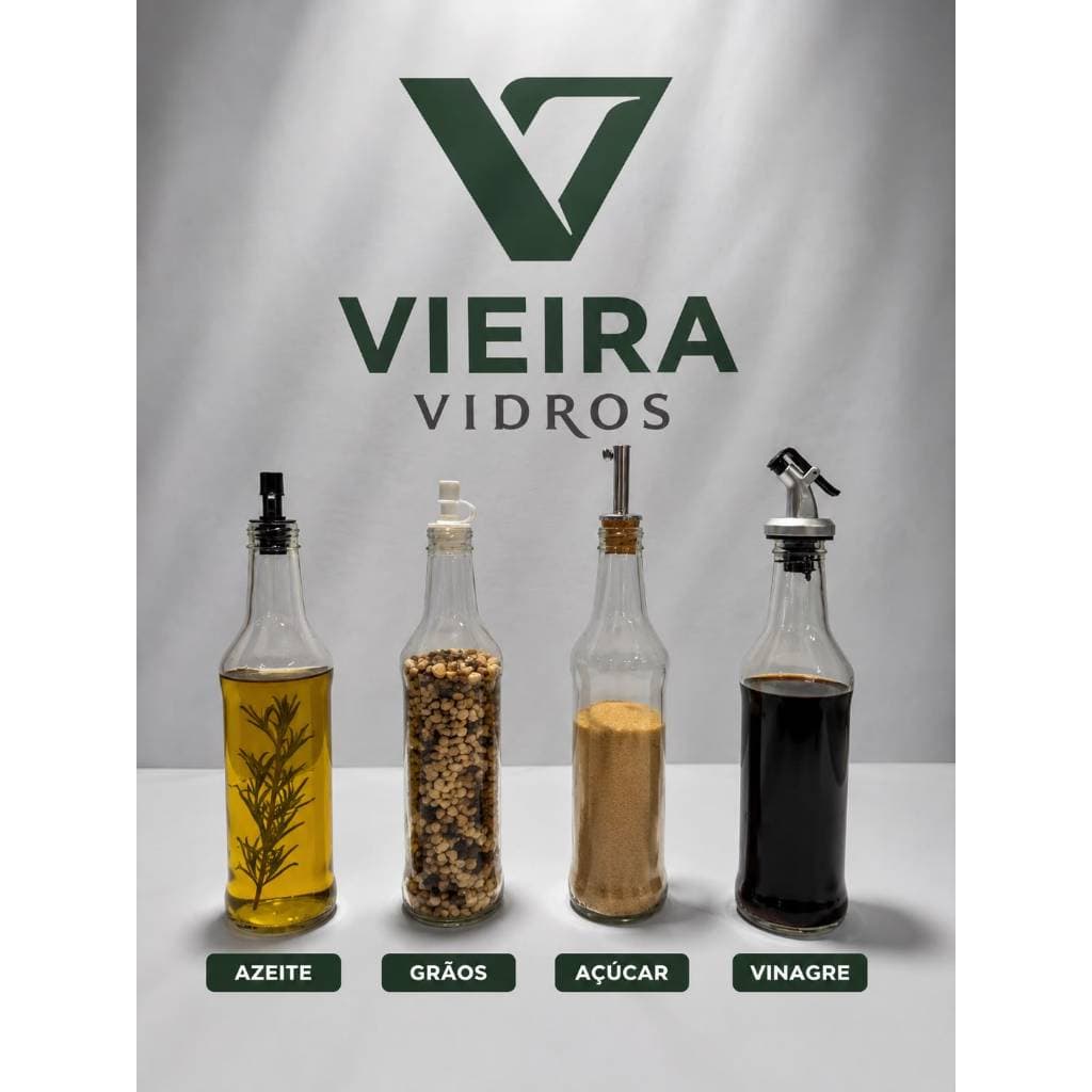 KIT 04UN Garrafa de vidro Ice 275ML para AZEITE, PIMENTA, XAROPES E MOLHOS.