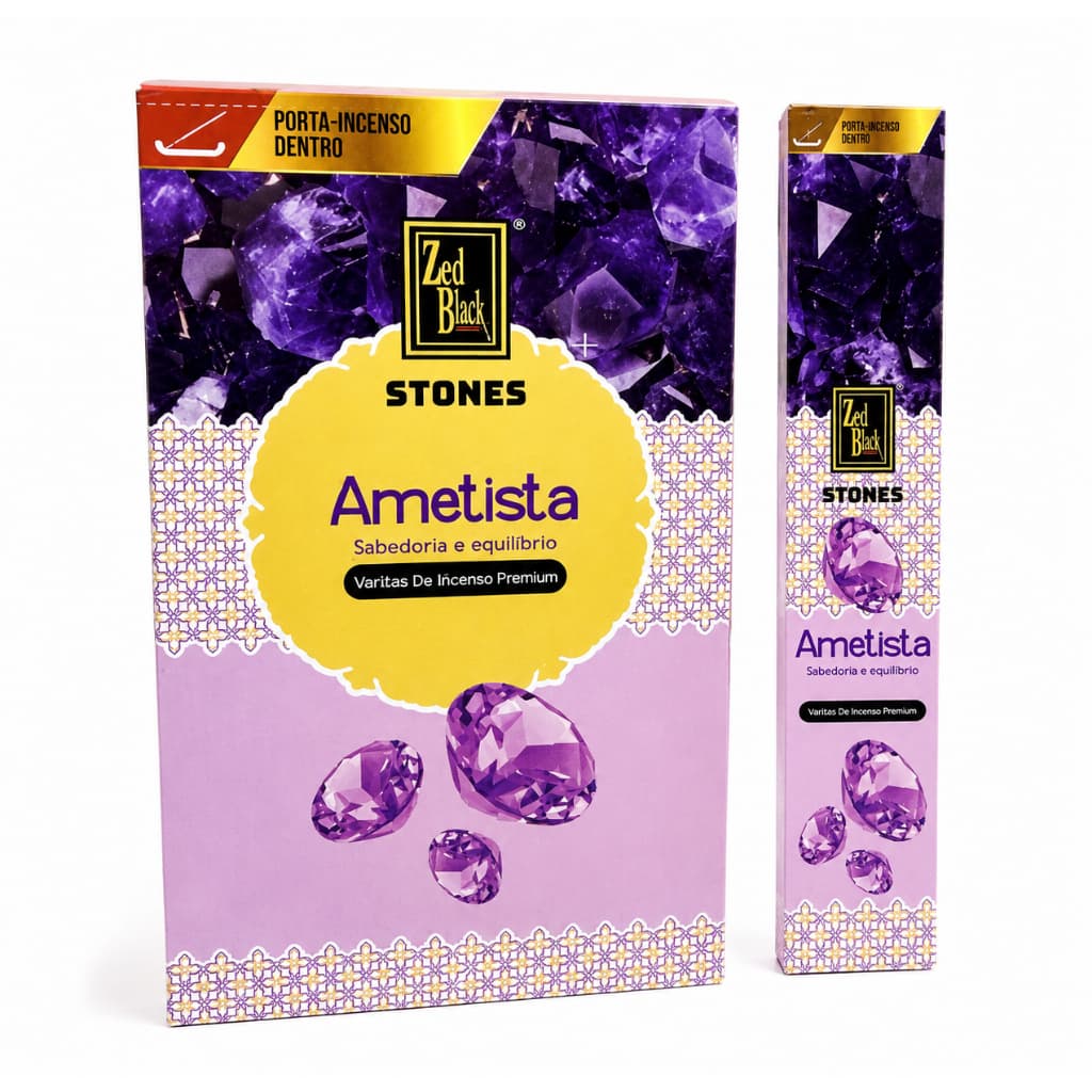 Incenso Stones Ametista Zed Black com 10 varetas